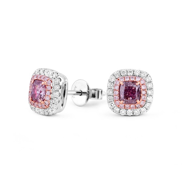 Pink Purple Diamond Earrings - Dalby Diamonds
